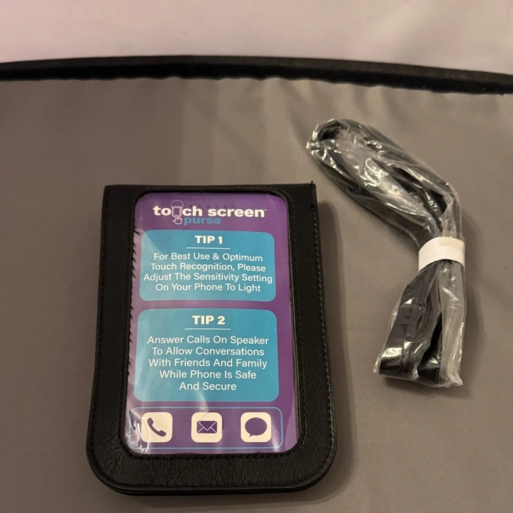 Touch Screen Phone‎ Pouch - Black with Crossbody strap
